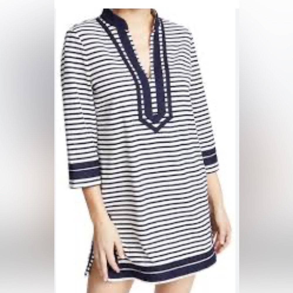 ⭐️NWT⭐️Tory Burch Stripe Terry Tunic-Large